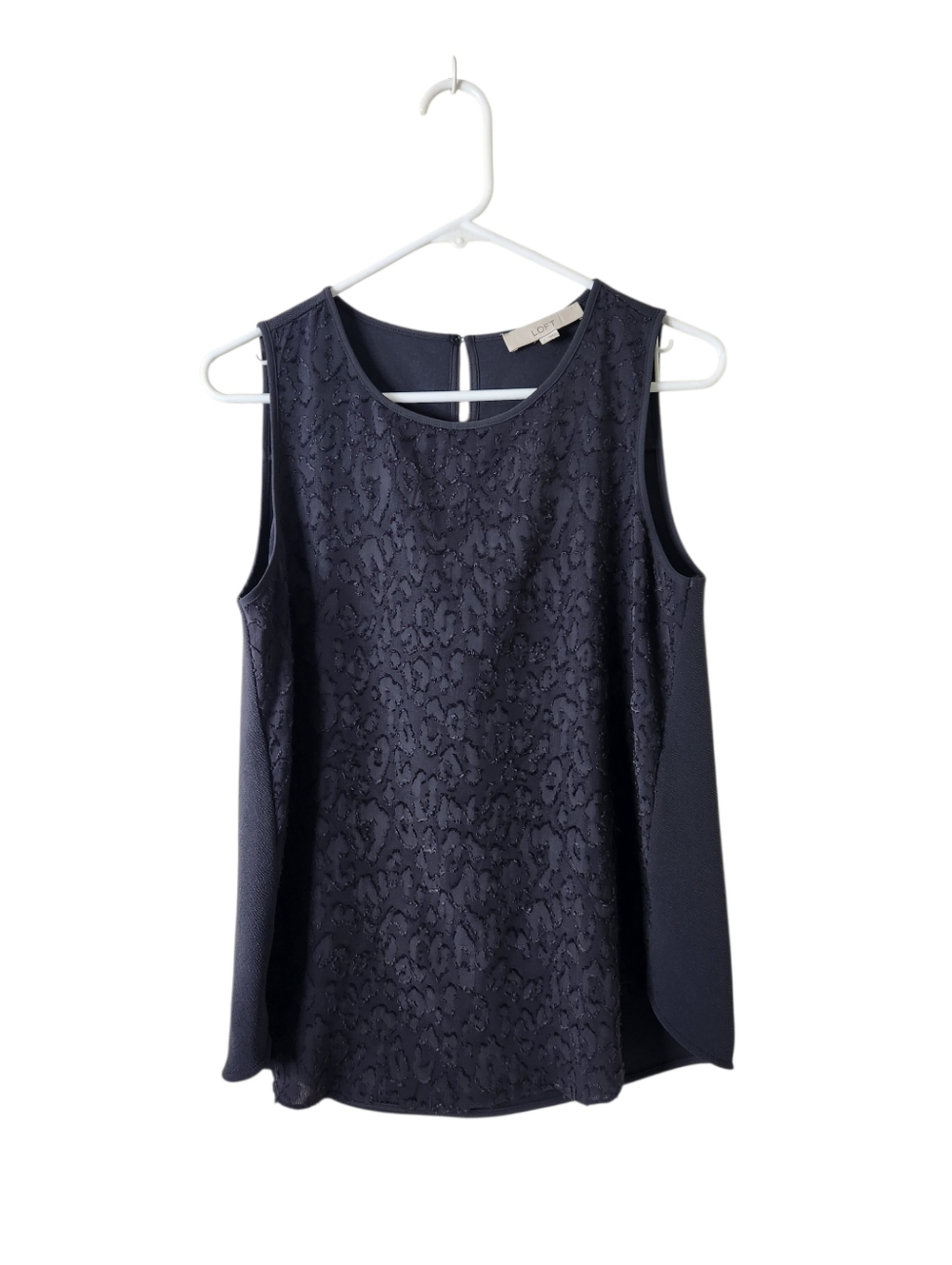 Loft Grey Lace Sleeveless Top